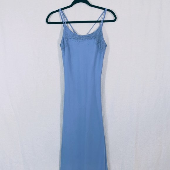 Sky Blue Evening Maxi Dress - Picture 2 of 7
